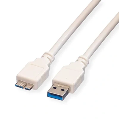Image de VALUE Câble USB 3.2 Gen 1, A ST Micro B ST, blanc, 0,8 m