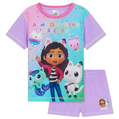Image de Gabby et la Maison Magique Short Pyjama Fille Ensemble, Doux Confortable Ensemble de (Violet/Multicolore, 3 4 Ans)