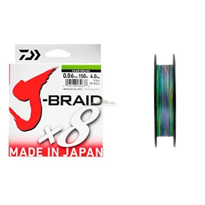 Image de TRESSE DAIWA J BRAID X 8 MULTICOLORE 300M Modèle: 0.16mm