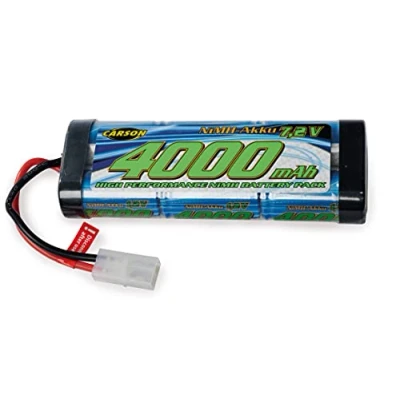 Image de Carson 500608225 7.2V / 4000mAh NiMH Race Battery TAM Rechargeable, avec Prise Tamiya, Pack Batterie pour Voiture RC, de Rechange véhicule télécommandé, Haute qualité, modélisme