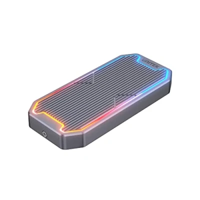 Image de UNITEK M.2 BOÎTIER DE DISQUE SSD NVME SATA 10 GBPS RGB USB C LONGU