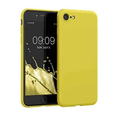 Image de kwmobile Housse Compatible avec Apple iPhone SE (2022) / (2020) 8 7 Coque de téléphone Souple et Fine en TPU Silicone Miel