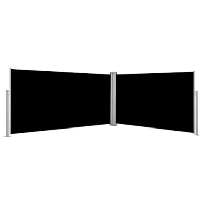 Image de vidaXL Auvent Latéral Rétractable Noir Brise Vue Abri Soleil Vent Jardin