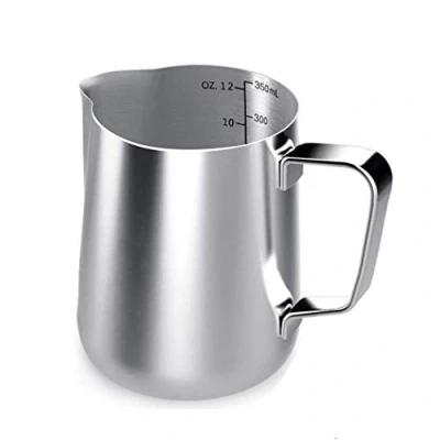 Image de Voarge Pot à lait en acier inoxydable 350 ml Pour cappuccino et latte Argenté