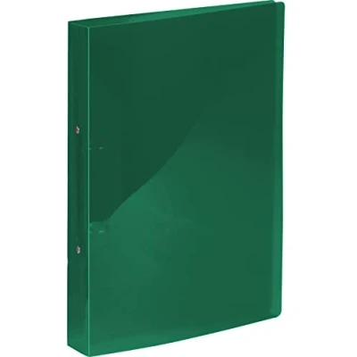 Image de Kangaro Classeur à anneaux format A4, 2 O mécanique, capacité 25 mm, matériau PP, couleur vert transparent