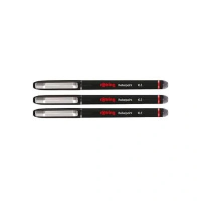 Image de rOtring Lot de 3 stylos à bille Pointe aiguille (0,5 mm) pour une écriture précise Encre noire