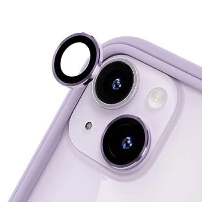 Image de RhinoShield protection d&#039;objectif en verre trempé 9H compatible avec [iPhone 14/14 Plus] Résistance aux chocs et rayures, haute clarté, anti éclats, techn buée Violet