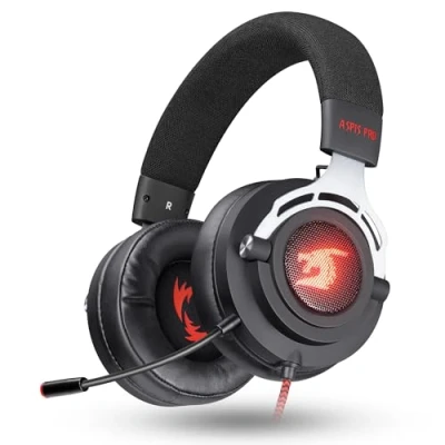 Image de Defender Aspis Pro Casque de jeu filaire avec microphone 7.1 Surround Sound gaming câble Lumière LED pour PC, PS4, PS5 Noir