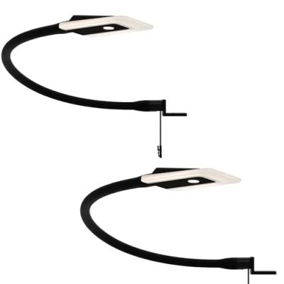 Image de kalb lampe de lit LED, lecture, flexible, chevet, veilleuse, lot 2, noir
