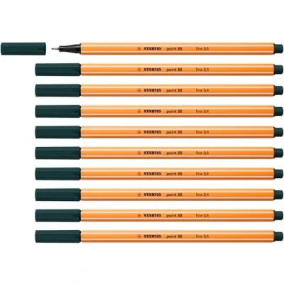 Image de Stylo feutre pointe fine STABILO point 88 Lot x 10 stylos Vert Sapin (88/63)