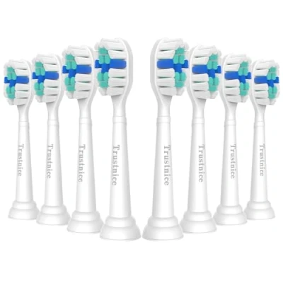 Image de Trustnice Têtes de Brosse à Dents Compatible avec Philips Sonicare Brossettes Rechange ProtectiveClean 4100 C2 Plaque Control, 8pcs