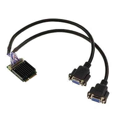 Image de KALEA INFORMATIQUE Carte Graphique 2 Ports VGA 1080p sur Port mPCIe MiniPCIe Full Size avec Chipset Silicon Motion SM750