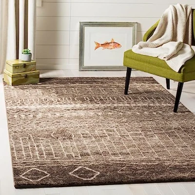 Image de Safavieh Grand Tapis de Salon rectangulaire pour Une Utilisation en intérieur, Polypropylène, Marron, 120 X 180 cm