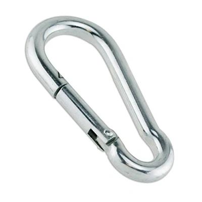 Image de Constrabo 10 mousquetons mesurant 50x5 mm DIN 5299 C Crochet de Carabine en Acier galvanisé avec Une capacité Charge 100kg Fermeture à Ressort Mousqueton Crochets Carabiner