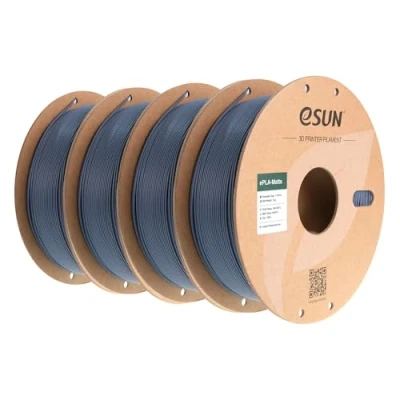 Image de eSUN Amélioré PLA Mat Filament 1.75mm, Imprimante 3D Matte, 1KG par Bobine, 4 Bobines de d&#039;impression pour 3D, Gris Foncé