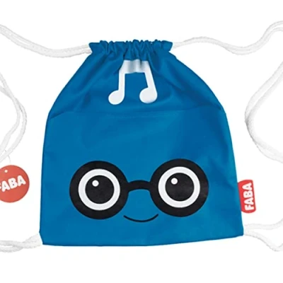 Image de FABA Sac à Dos, en Coton, pour conteurs d’histoires FABA, Fermeture pratique et sécurisée avec double Cordons, Couleur Bleu