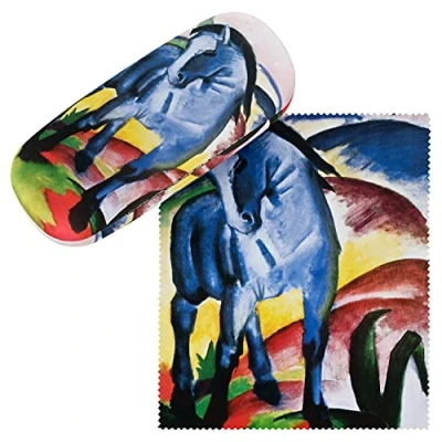 Image de VON LILIENFELD Étui Lunettes Boîte Robuste Cadeau de Soleil Chiffon Nettoyage Art Franz Marc : Cheval bleu