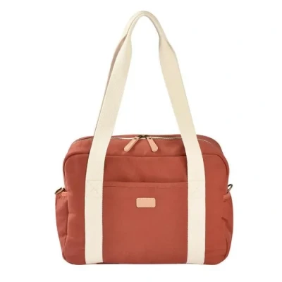 Image de BÉABA, Sac à Langer pour Bébé, Multiples Compartiments, 10 poches, Glissière trolley valises, Bandoulière, Pochette isotherme, Matelas Langer, Déperlant, Contenance 16L, Paris, Brique