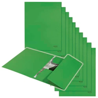 Image de Leitz Recycle Chemise A4 à 3 Rabats en Carton, Capacité 250 Feuilles, Fermeture Élastique, Carton 100% Recyclé &amp; Recyclable, Eco Responsable Neutre CO2, Gamme Recycle, Vert, 39060055