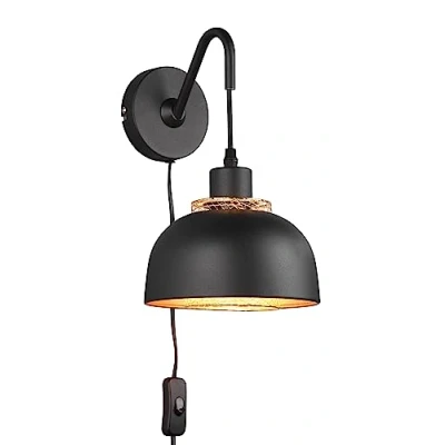 Image de Reality, Applique, Punch 1xE27, max.40,0 W Corps: Métal, noir mat L:18,0cm, H:30,0cm, P:24,0cm Interrupteur,Montage au mur,IP20,Sans illuminant,FLEXConnect