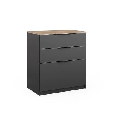 Image de Vicco Commode avec tiroirs Betti, Anthracite/Chêne, 80 x 90 cm