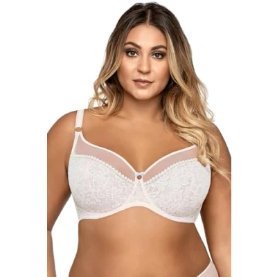 Image de Ava 1396 Élégant Soutien Gorge Non Rembourré Broderies Fabriqué en UE, Blanc,100E