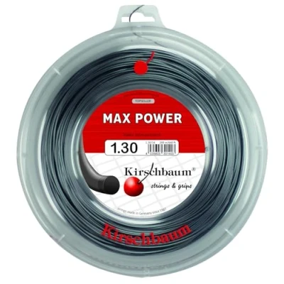 Image de Kirschbaum Mixte Max Power Bobine cordage de tennis, Gris, 1,30 mm x 200 m EU