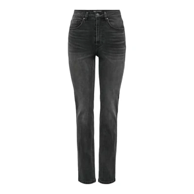 Image de ONLY Onlwillow Hw Slim DNM Gua165 Jeans, Noir délavé, 26W x 30L Femme