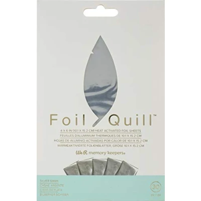 Image de We R Memory Keepers Foil, Cygne Argenté, Ensemble de 30 feuilles, 10,1 x 15,2 cm, À utiliser avec Quill et Créez des Brillants Ornements Designs, 10, 1 15, 2 cm