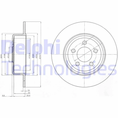 Image de DELPHI BG4074 Disque de frein 320 10 5 plein huilé non traité sans roulement roue, bague ABS CHRYSLER: 300C Touring, Berline