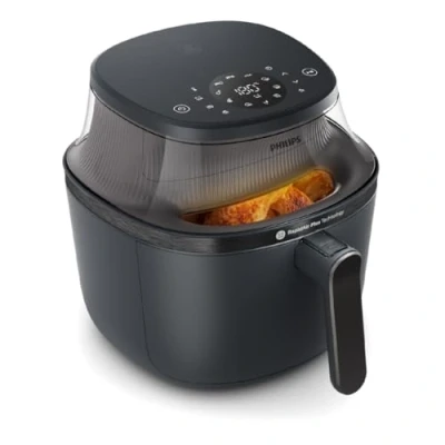 Image de Philips Airfryer Série 3000 7,2 L, fenêtre de cuisson, friteuse 16 en 1, technologie RapidAir Plus, élimination des graisses, application recettes HomeID, facile à nettoyer (NA340/00)