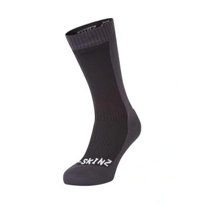 Image de SEALSKINZ unisexe chaussette imperméable de taille moyenne pour le temps froid noir/gris, XL