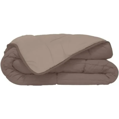 Image de Poyet Motte Hudson Couette légere Microfibre 200g/m² 220x240cm Taupe &amp; Lin