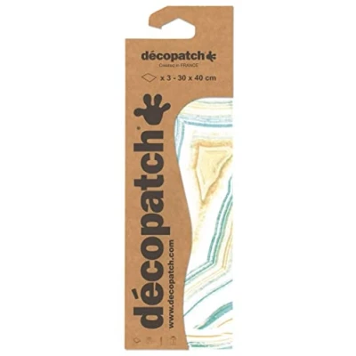 Image de Décopatch C856C Une pochette de 3 feuilles papier imprimé 30x40 cm, Interieur marbre
