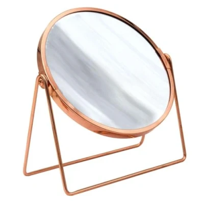 Image de Ridder Miroir de Maquillage sur Pied Cuivre/Or Rose avec grossissement 5X Pratique Moderne, Rosé