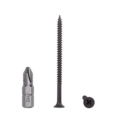 Image de Lot de 50 vis en acier carbone phosphate noir 4,2 x 70 mm pour cloison sèche, tête bombée, filetage fin, fixations sèche (50, mm)