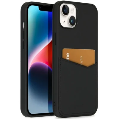 Image de Accezz ?Coque en cuir de qualité supérieure avec fentes pour cartes iPhone 14 Plus Noir Neuf