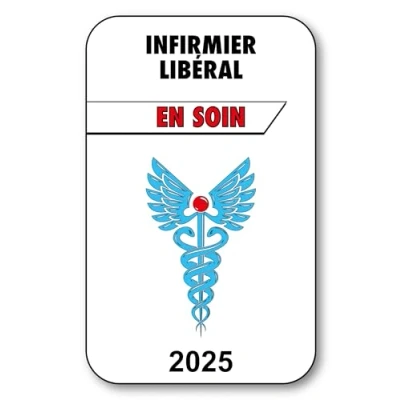 Image de SIGNAL SAFETY Autocollant Sticker Vignette Caducée 2024 pour Pare Brise en Vitrophanie V3 Infirmier Libéral