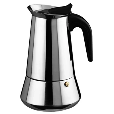 Image de Ilsa Cafetière expresso 6202 Bonkaffe en acier inoxydable pour 2 tasses, inoxydable, argent