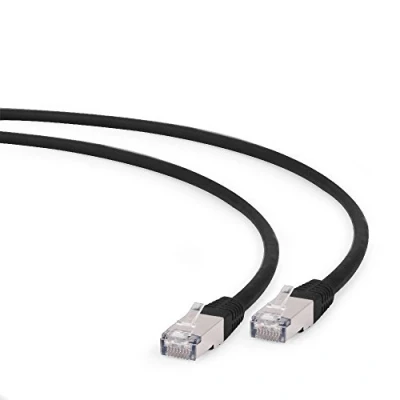 Image de Cordon de raccordement RJ 45 (M) pour 1.5 m SFTP CAT 6a sans halogène, moulé noir GEMBIRD