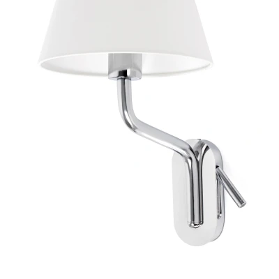 Image de Lampe de lecture Faro ETERNA Applique murale Chrome E27 Acier et Textile 47 cm