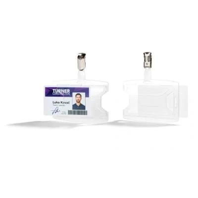 Image de Durable ReXycle® 896119 Lot de 25 porte badges avec clip pour 1 carte en polypropylène recyclé 70% transparent
