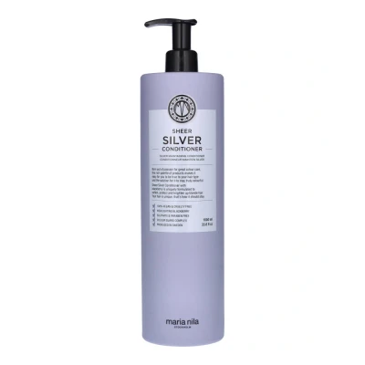 Image de Maria Nila Sheer Silver, Après shampoing 1000 ml, Neutralise les Tons Dorés, Pigments Violets pour une Teinte Froide, 100% Végan &amp; Sans Sulfate/Parabène