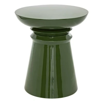 Image de Atmosphera Créateur d&#039;Intérieur Table d&#039;Appoint Totem Jaya en Métal Vert pour Chambre, Salon, Entrée D38cm
