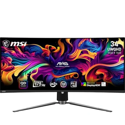 Image de MSI MAG 341CQP QD OLED écran plat de PC 86,4 cm (34 ) 3440 x 1440 pixels UltraWide Quad HD QDOLED Noir Neuf