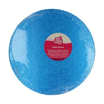 Image de FunCakes Cake Drum Rond Ø30,5 cm Bleu: Drum, Base pour présenter des gâteaux, Haute qualité, Aspect luxueux, 1 pièce.