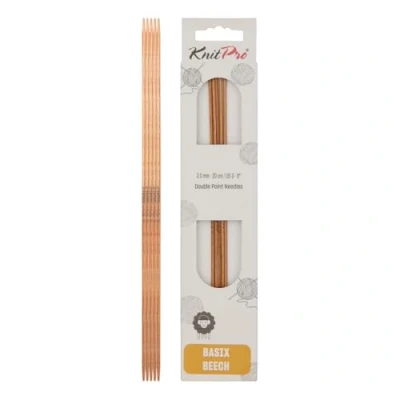 Image de KnitPro Basix Aiguilles à Tricoter Double extrémité, Bouleau, Multicolore, 20 cm x 2.00 mm, Set de 5