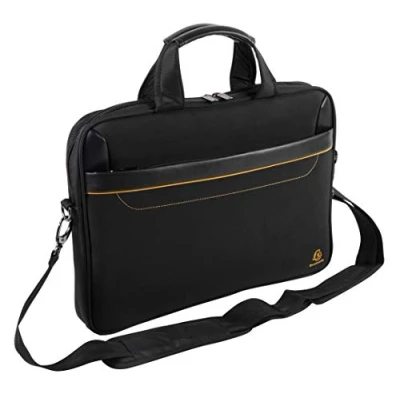 Image de Exacompta Réf. 17434E Sacoche ordinateur Exactive 2 poches pour transport d&#039;un PC taille maxi 15 pouces et d&#039;une poche documents coloris noir dimensions 30,5 x 42 5 cm