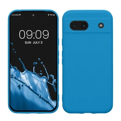 Image de kwmobile Housse Compatible avec Google Pixel 8a Coque de téléphone en TPU Protection Appareil Photo Bleu récif