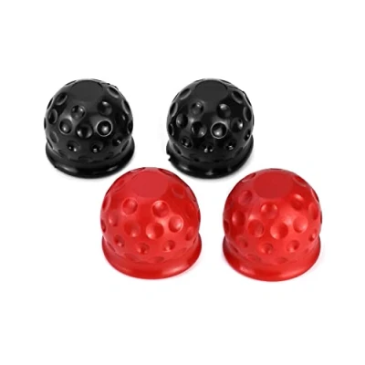 Image de QWORK® 4 Pcs Cache Boule Attelage, 50 mm Capuchons de Protection Attelage Caoutchouc pour Voitures Camions VéHicules Utilitaires Remorques Bateau